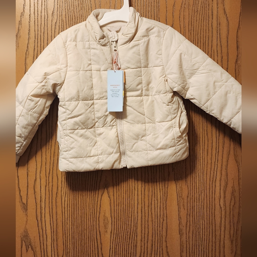 Cat & Jack Cream Quilted Jacket